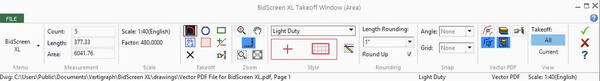BidScreen XL function ribbon